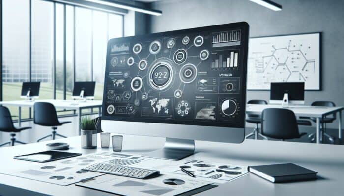 How to Use Rank Math for On-Page SEO: Interface of Rank Math SEO plugin on a computer screen in an office setting.