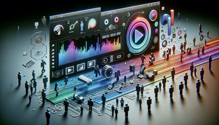Best Tools for Creating Supplement Video Content: A modern video editing software interface with intuitive tools, high-resolution playback, and multi-track timelines.