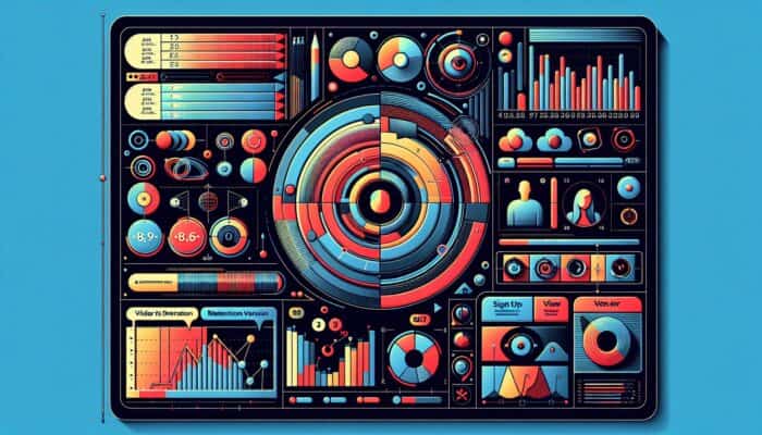 Digital dashboard showing cohort analysis graphs for video engagement metrics, segmented by sign-up date and location.