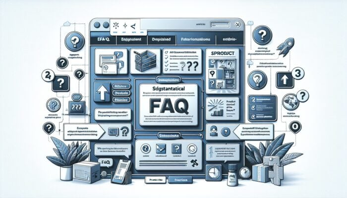 An e-commerce site with FAQs on product pages and a dedicated, organized FAQ section in the main menu.