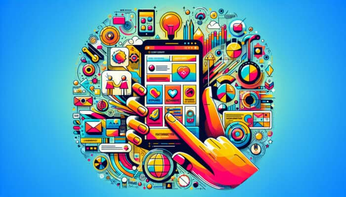 Smartphone screen showing a user-friendly mobile website with large touch buttons, clean layout, responsive images, and intuitive navigation.